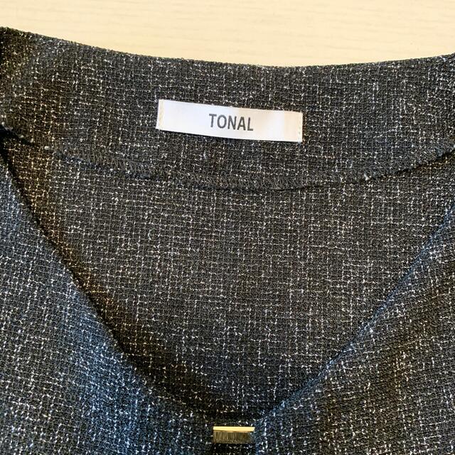 TONAL  トーナル　ツイードライクブラウス レディースのトップス(シャツ/ブラウス(半袖/袖なし))の商品写真