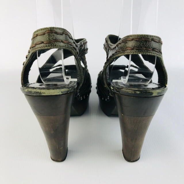 PRADA(プラダ)のPRADA★レザーステッチ ウッドソールサンダル(37) レディースの靴/シューズ(サンダル)の商品写真