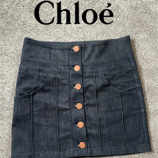 クロエ(Chloe)の【美品】Chloe デニムスカート  ミニスカート　サイズXS~S(ミニスカート)