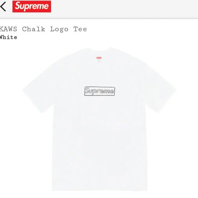 Supreme KAWS Chalk Logo Tee Tシャツ カウズ L