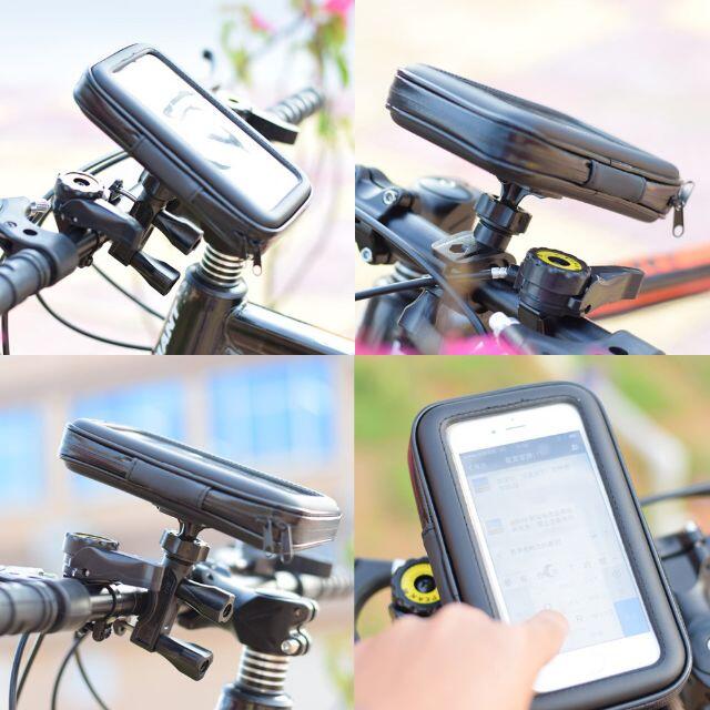 スマホホルダー 防水 防塵 自転車 バイク 通勤 iPhone Android スポーツ/アウトドアの自転車(その他)の商品写真