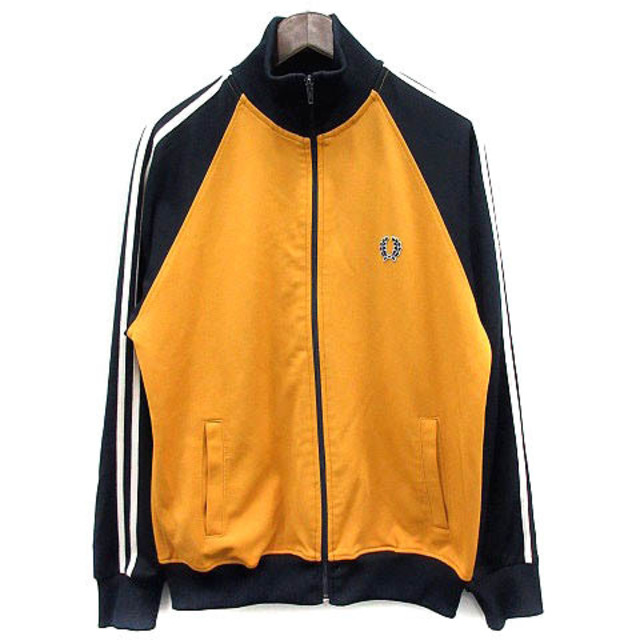 FRED PERRY(フレッドペリー)のフレッドペリー トラックジャケット ジップアップ ロゴ M オレンジ 紺 メンズのジャケット/アウター(その他)の商品写真