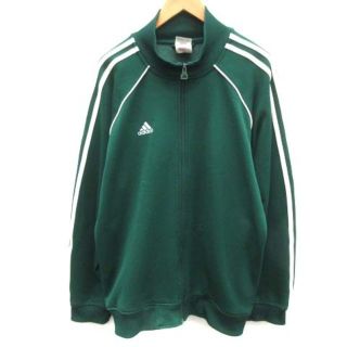 アディダス(adidas)のアディダス L ヴィンテージ トラックジャケット ジップアップ 3本ライン 緑 (ブルゾン)