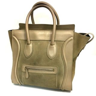 セリーヌ(celine)のセリーヌ 167793 ラゲージ ミニショッパー レザー /スエード  ベージュ(トートバッグ)