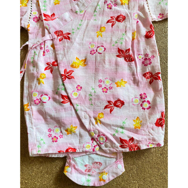 甚平　金魚柄　80 ピンク キッズ/ベビー/マタニティのベビー服(~85cm)(甚平/浴衣)の商品写真