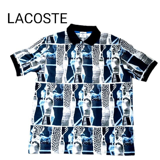 【希少デザイン】LACOSTE 総柄 ポロシャツ XL相当