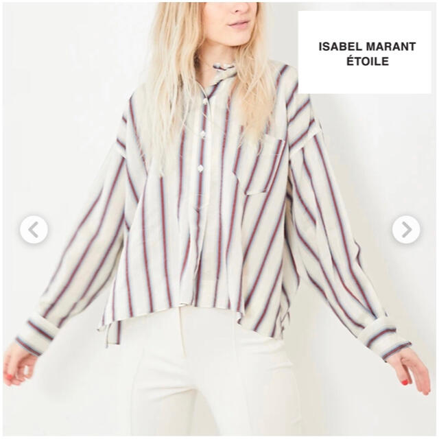 Isabel Marant(イザベルマラン)のイザベルマランエトワール　コットンシルクレーヨン　ストライプブラウス　36 レディースのトップス(シャツ/ブラウス(長袖/七分))の商品写真