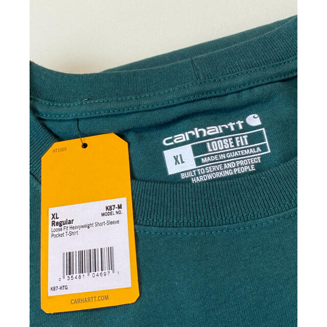 carhartt(カーハート)の新品 Carhartt カーハート 半袖 Tシャツ 緑 グリーン 無地 XL メンズのトップス(Tシャツ/カットソー(半袖/袖なし))の商品写真