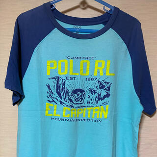 ポロラルフローレン(POLO RALPH LAUREN)のpolo ralph lauren  半袖プリントTシャツ XLサイズ ブルー系(Tシャツ/カットソー(半袖/袖なし))