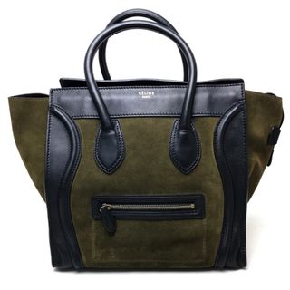 セリーヌ(celine)のセリーヌ165213ラゲージ ミニショッパー スエードxレザー　レディースカーキ(トートバッグ)