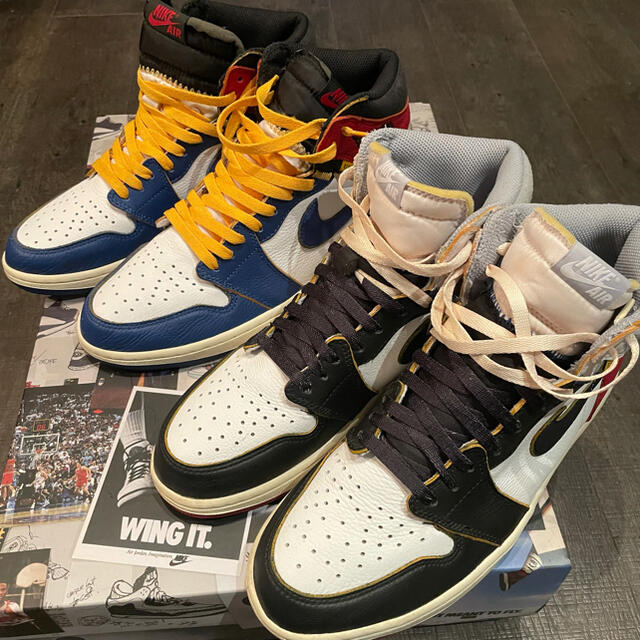 メンズ美品28cm NIKE AIR JORDAN 1 UNION2足セット