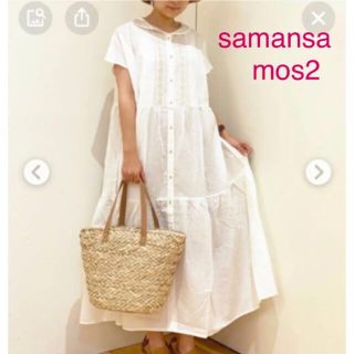 サマンサモスモス(SM2)のsamansa mos2【美品】刺繍セーラーワンピース(ひざ丈ワンピース)