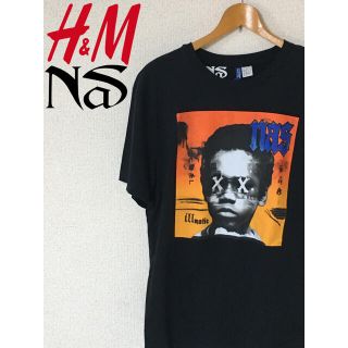 エイチアンドエム(H&M)のラッパーT ラップT バンT NAS ナズ ナス 黒 ブラック M アーティスト(Tシャツ/カットソー(半袖/袖なし))