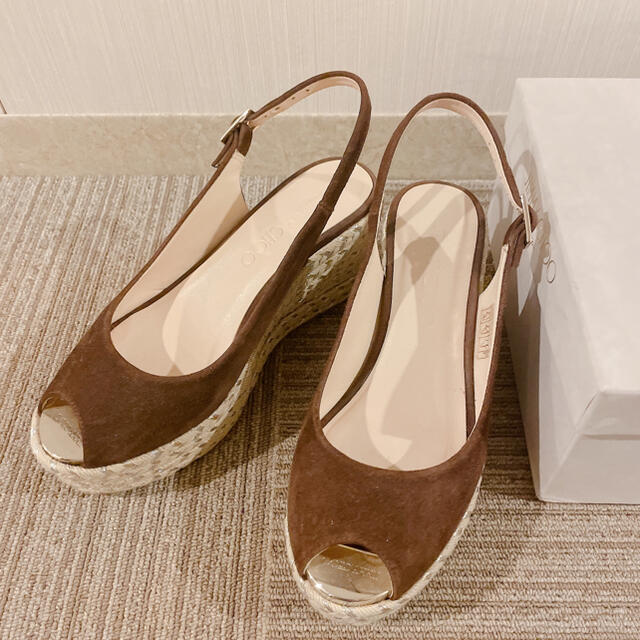 JIMMY CHOO(ジミーチュウ)のJIMMY CHOO★ジミーチュウ スエード ウェッジサンダル 34  レディースの靴/シューズ(サンダル)の商品写真