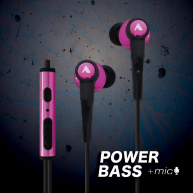 PowerBass★通話対応イヤホン★マイク付き★重低音★イヤフォン スマホ/家電/カメラのオーディオ機器(ヘッドフォン/イヤフォン)の商品写真