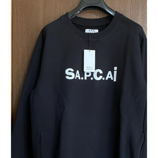 サカイ(sacai)の黒L新品 sacai A.P.C. メンズ ロゴ スウェット シャツ サカイ(スウェット)