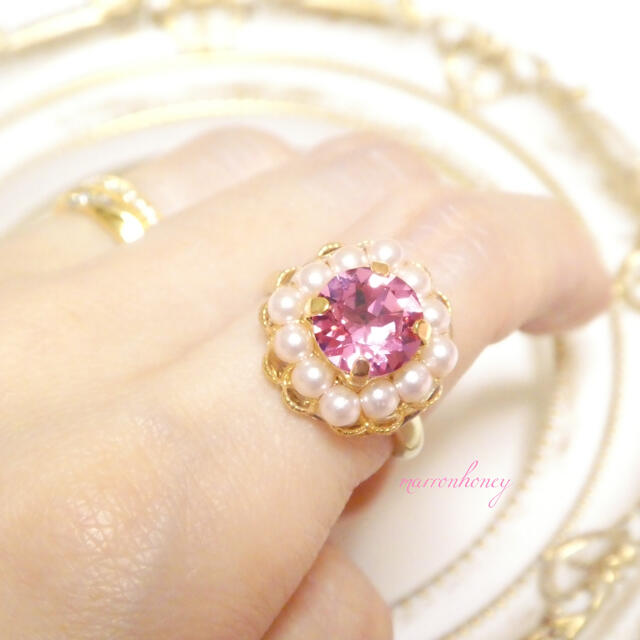 ∬　Swarovski Princess ring　∬ ハンドメイドのアクセサリー(リング)の商品写真