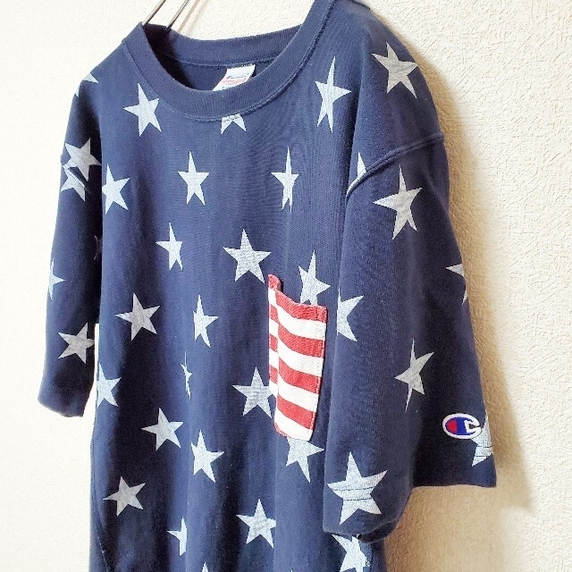 Champion(チャンピオン)の【専用】チャンピオンChampion リバースウィーブ 星条旗 星 総柄 TEE メンズのトップス(Tシャツ/カットソー(半袖/袖なし))の商品写真