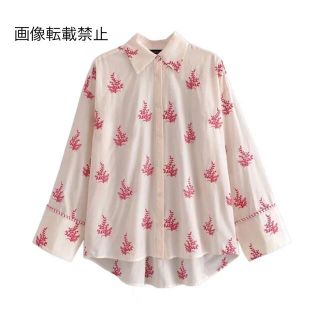 ザラ(ZARA)の🌻7月新作🎋4721◆エンブロイダリー 刺繍 シャツ ブラウス(シャツ/ブラウス(長袖/七分))