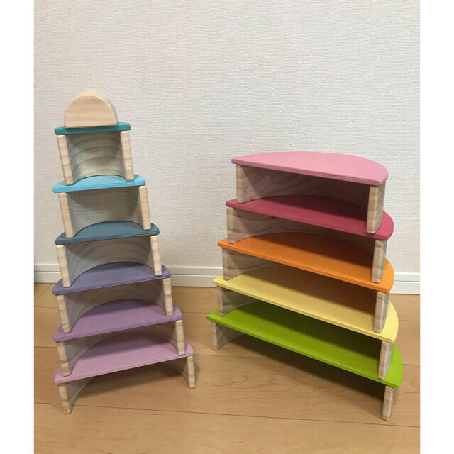 虹の積み木 アーチレインボー グリムス 社 模倣品 グッドトイ 木のおもちゃ 1