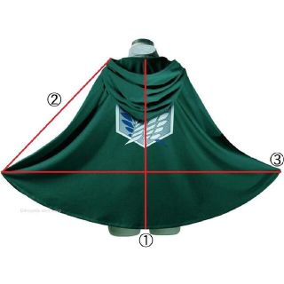 進撃の巨人 フード付きマント+ネックレス+地下室の鍵 ３点セット 調査兵団（L）(衣装一式)