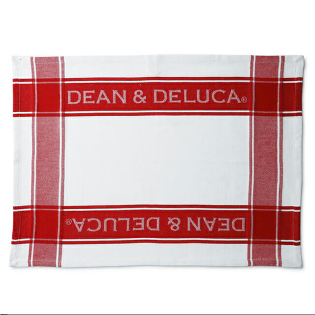 DEAN & DELUCA(ディーンアンドデルーカ)の新品　DEAN & DELUCA ティータオル  レッド インテリア/住まい/日用品のキッチン/食器(収納/キッチン雑貨)の商品写真