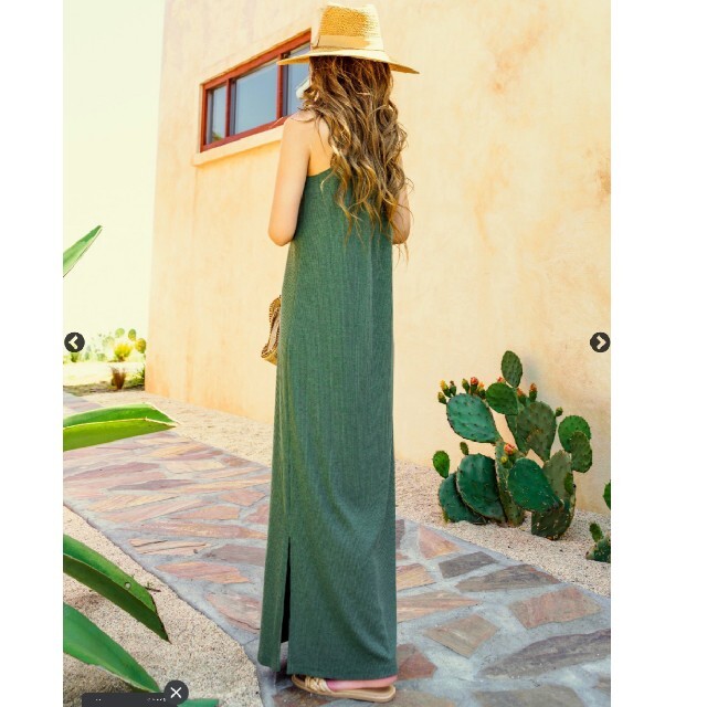 Dusty Color Narrow Strap Rib One-piece | hartwellspremium.com