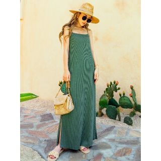 ルームサンマルロクコンテンポラリー(room306 CONTEMPORARY)のDusty Color Narrow Strap Rib One-piece(ロングワンピース/マキシワンピース)