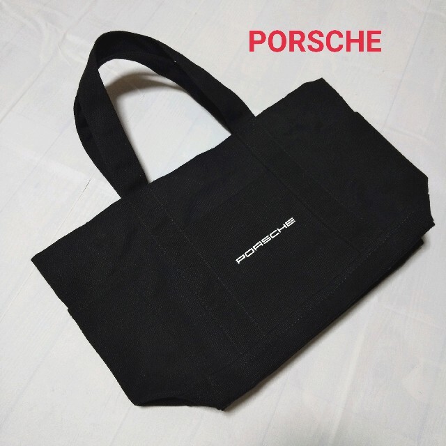 Porsche(ポルシェ)の美品 ポルシェ トートバッグ キャンバストート ノベルティ  ブラック 黒 メンズのバッグ(トートバッグ)の商品写真