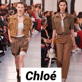 クロエ(Chloe)のランウェイ　新品　Chloe クロエ　2020ss  クロップ　ジャケット(Gジャン/デニムジャケット)