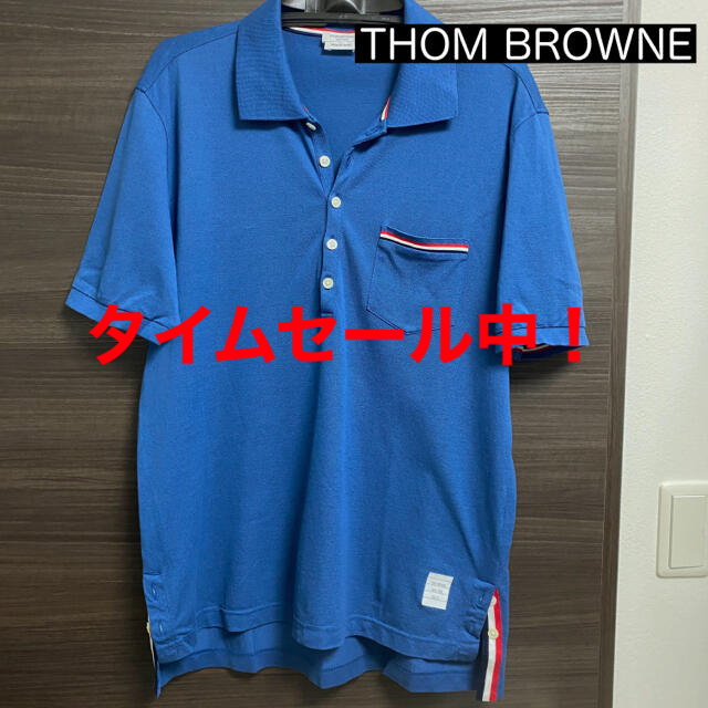 THOM BROWNE(トムブラウン)の定価50000　トムブラウン　ポケットトリム ピケ ポロ　ポロシャツ メンズ メンズのトップス(ポロシャツ)の商品写真