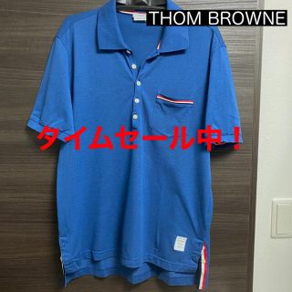 トムブラウン(THOM BROWNE)の定価50000　トムブラウン　ポケットトリム ピケ ポロ　ポロシャツ メンズ(ポロシャツ)