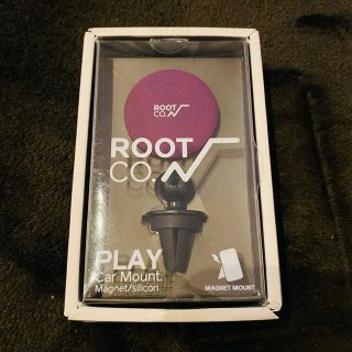 【ROOT CO.】マグネット式スマホカーマウント メタルプレート付　(ワイン)(車内アクセサリ)