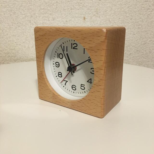 MUJI (無印良品)(ムジルシリョウヒン)の無印良品　ブナ材　時計（アラーム付） インテリア/住まい/日用品のインテリア小物(置時計)の商品写真