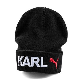 カールラガーフェルド(Karl Lagerfeld)のカールラガーフェルド×PUMA プーマ メンズ ニットキャップ ニット帽 黒(ニット帽/ビーニー)