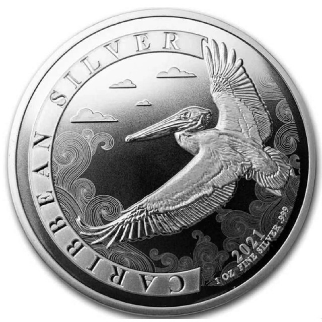 2021年バルバトス　カリブ海ペリカン1オンス銀貨
