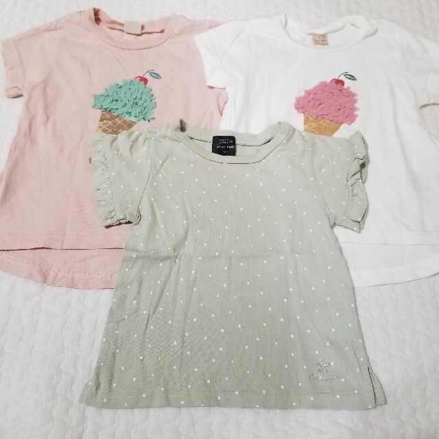 petit main(プティマイン)のプティマイン　Tシャツ3枚セット キッズ/ベビー/マタニティのキッズ服女の子用(90cm~)(Tシャツ/カットソー)の商品写真