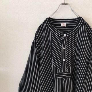 【新品未使用】フィッシャーマンシャツ スモック グランパシャツ 黒 XL相当(シャツ)