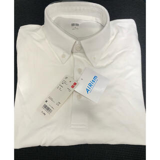 ユニクロ(UNIQLO)のエアリズムカノコポロシャツ（ボタンダウンカラー・半袖）ホワイト(ポロシャツ)