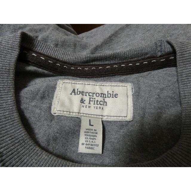 Abercrombie&Fitch(アバクロンビーアンドフィッチ)のアバクロAbercrombie&Fitch 半袖シャツ灰中古サイズL・送料無料込 メンズのトップス(Tシャツ/カットソー(半袖/袖なし))の商品写真