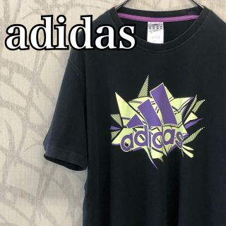 アディダス(adidas)の【激レア】アディダス Tシャツ　半袖　ビッグロゴ　パープル　ビッグサイズ(Tシャツ/カットソー(半袖/袖なし))