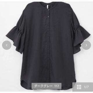 シマムラ(しまむら)のフレア袖チュニックシャツ👚大きいサイズ(シャツ/ブラウス(半袖/袖なし))