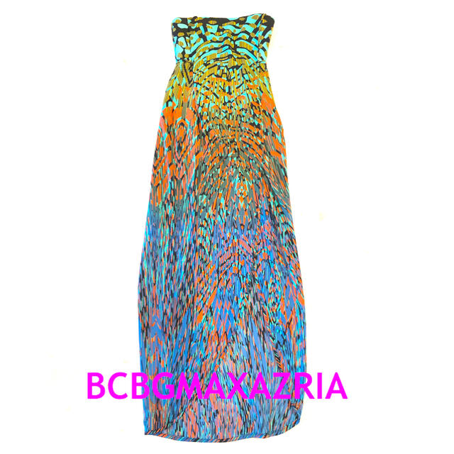 断捨離セール　新品　BCBGMAXAZRIA ロングワンピ　リゾート　ベアトップ