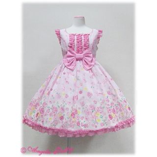 アンジェリックプリティー(Angelic Pretty)のAngelic Pretty パウダーローズ ジャンスカ ピンク　美品(ひざ丈ワンピース)