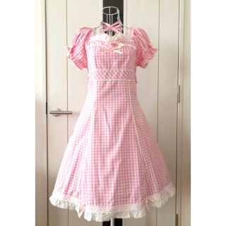 アンジェリックプリティー(Angelic Pretty)の★Angelic Pretty★ギンガムチェックホルターネックOP(ピンク)(ひざ丈ワンピース)