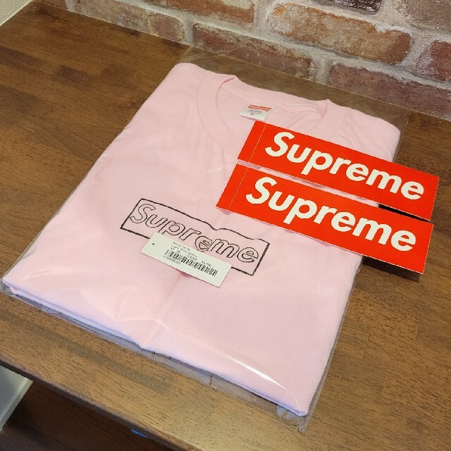 Supreme(シュプリーム)のSupreme☆Kaws Chalk Logo Tee ピンクBox Logo メンズのトップス(Tシャツ/カットソー(半袖/袖なし))の商品写真