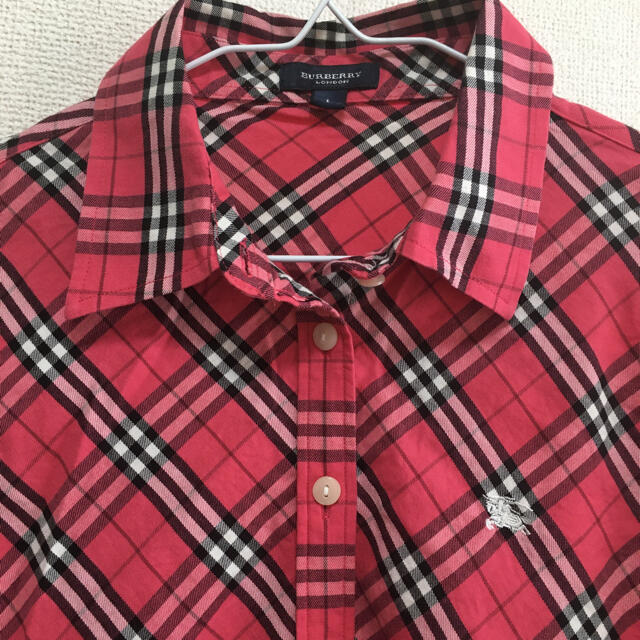 BURBERRY(バーバリー)のBURBERRY LONDON 赤/ピンク　チェックシャツ レディースのトップス(シャツ/ブラウス(長袖/七分))の商品写真