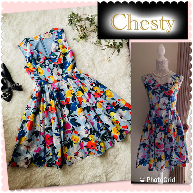 Chesty(チェスティ)の♡チェスティ　フラワーリボンワンピース♡ レディースのワンピース(ひざ丈ワンピース)の商品写真