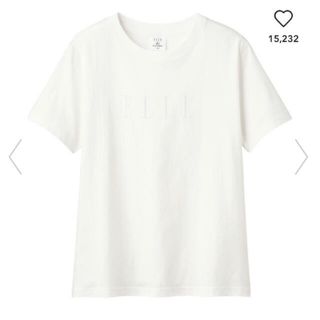 ジーユー(GU)のELLEコラボ　Tシャツ　ホワイト　S(Tシャツ/カットソー(半袖/袖なし))