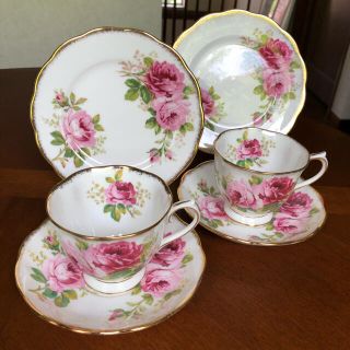 ロイヤルアルバート(ROYAL ALBERT)の【美品】ロイヤルアルバート★アメリカンビューティー★トリオ　1セット(食器)